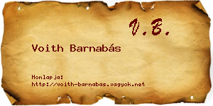 Voith Barnabás névjegykártya